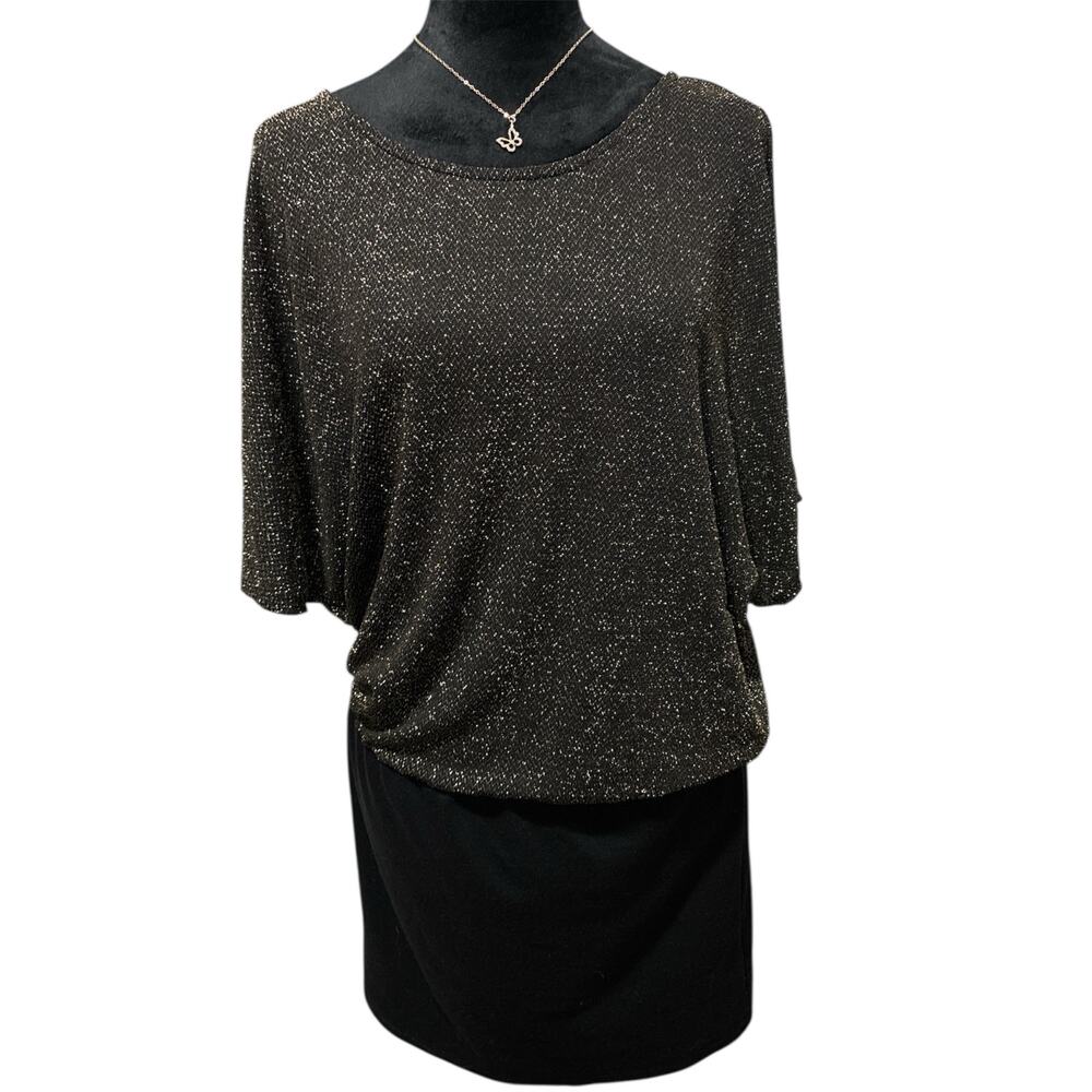 Almost Famous Black & Gold Mini Dress – Size XL – EUC